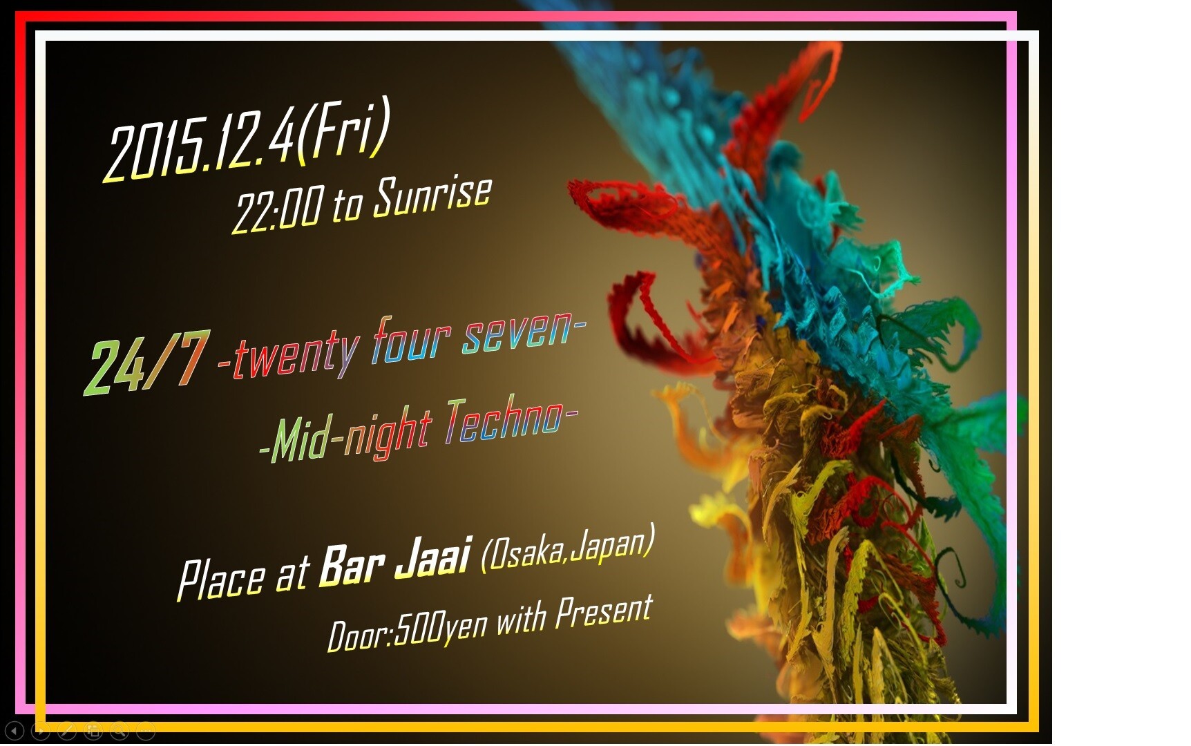 iflyer 24/7-twenty four seven at bar jaai osaka