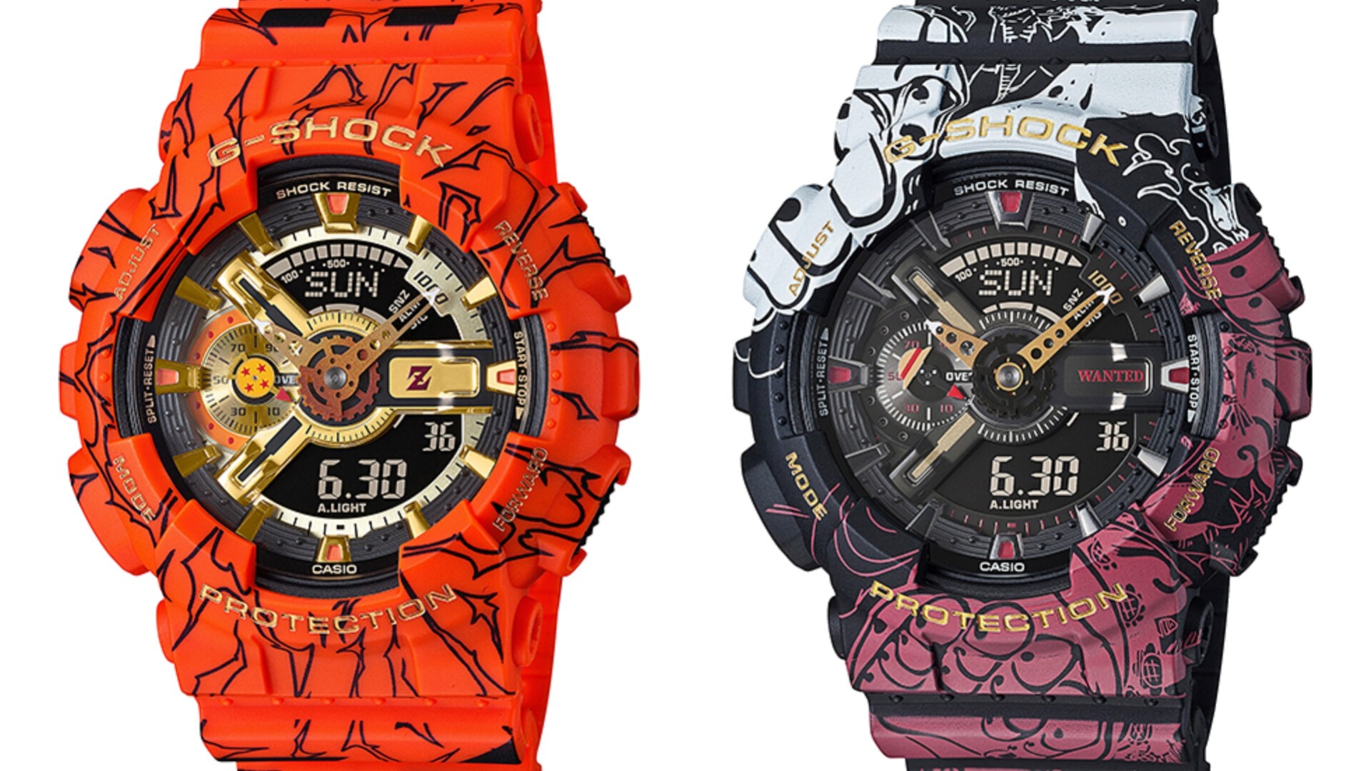 国内モデル　G-SHOCK ドラゴンボールZ コラボ 腕時計 大人気の「G-SHOCK」に「ドラゴンボールZ」「ONE PIECE」2種類の